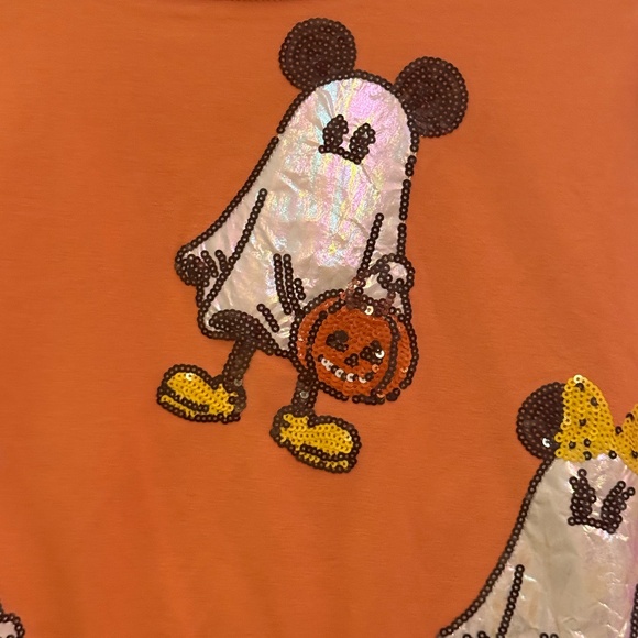 Ellory Kate Xs womens mickey minnie ghost t shirt tee sequins - Picture 3 of 3